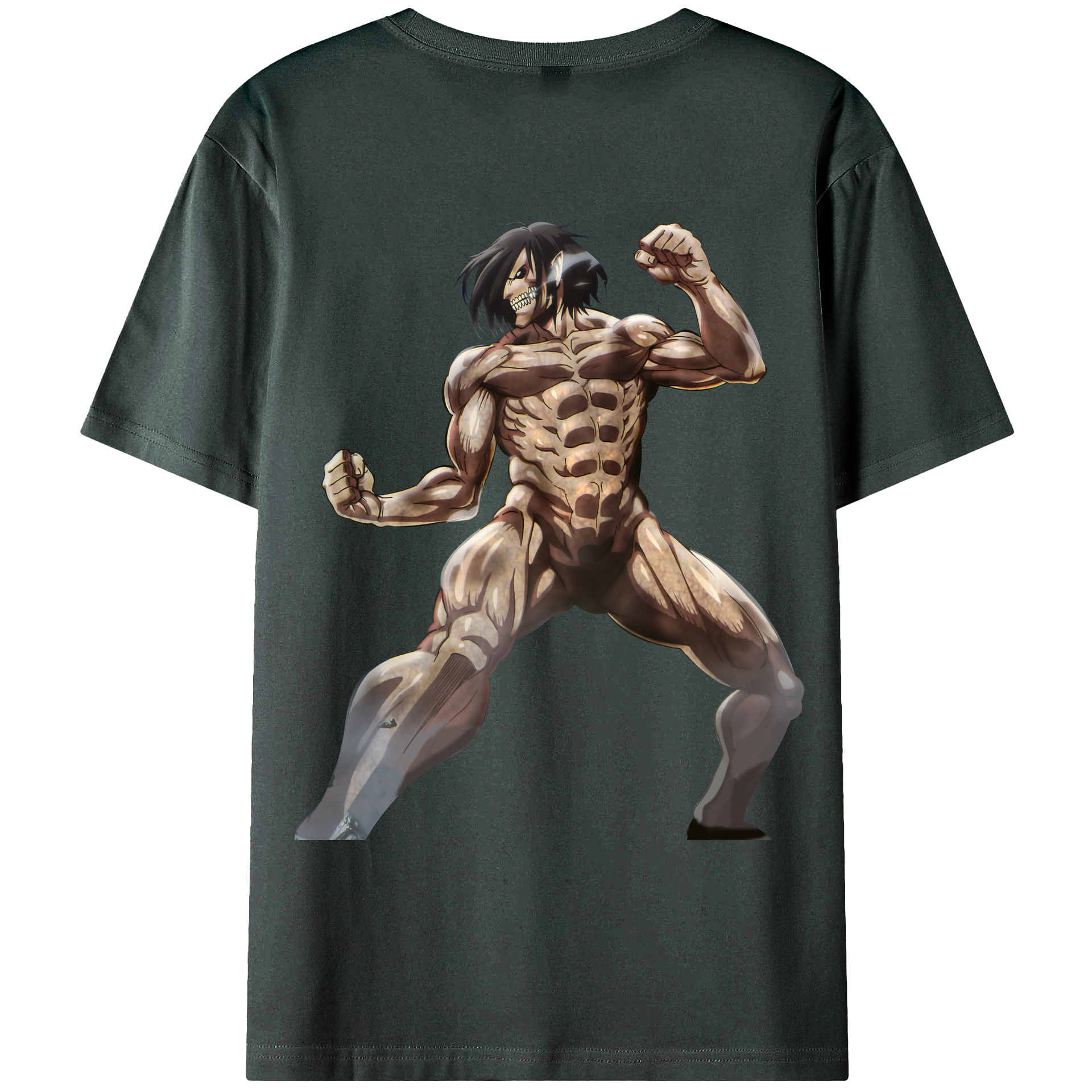（画像用） 進撃の巨人 Attack on Titan 綿100％ メンズ半袖Tシャツ（バックプリント） 通気性